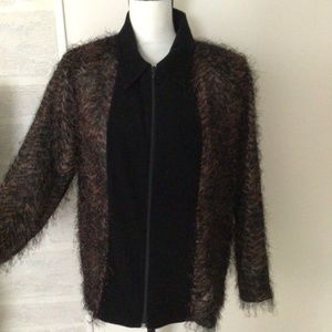 Animal print top, thin sweater